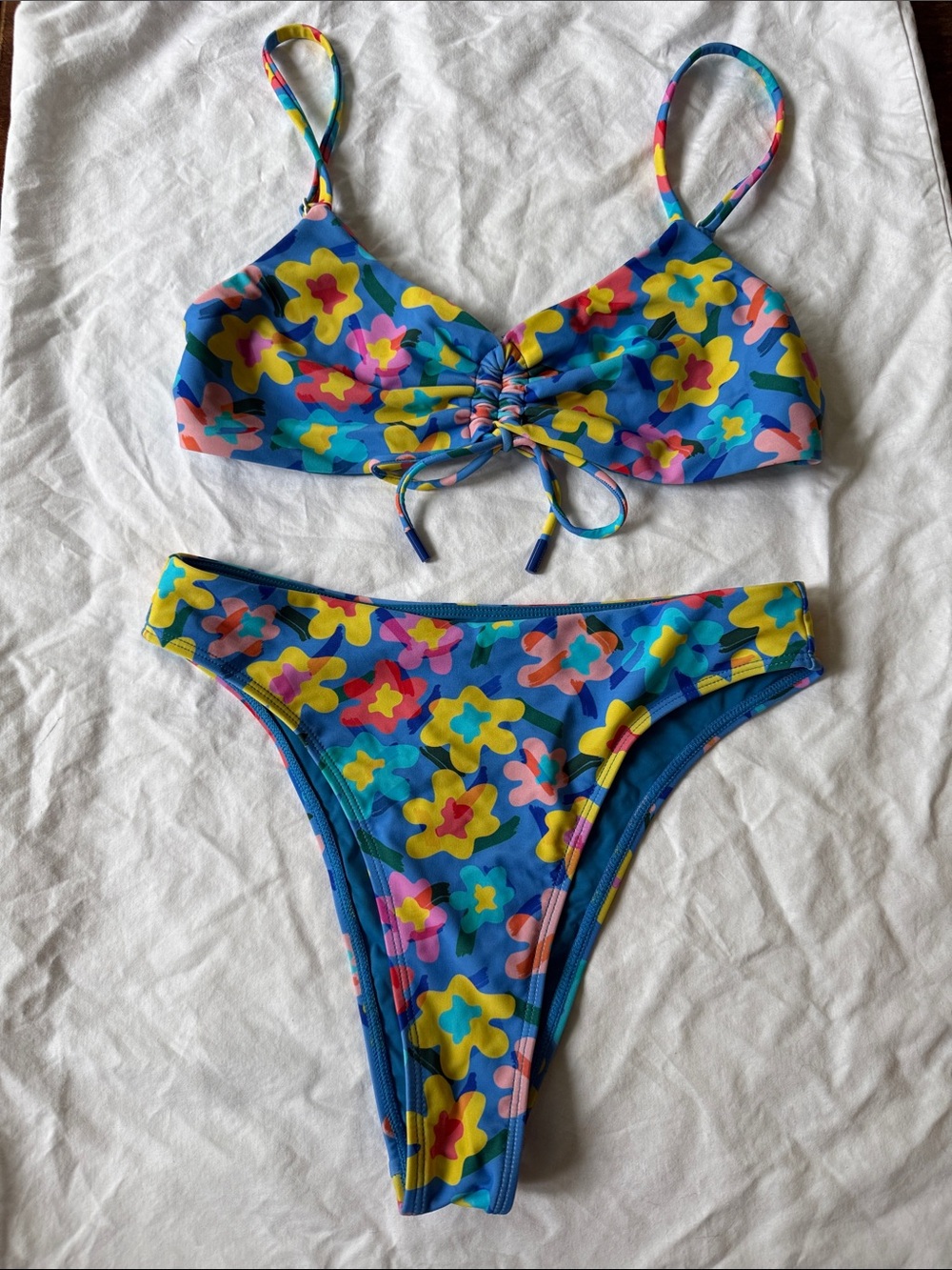Blue Floral Bikini Set